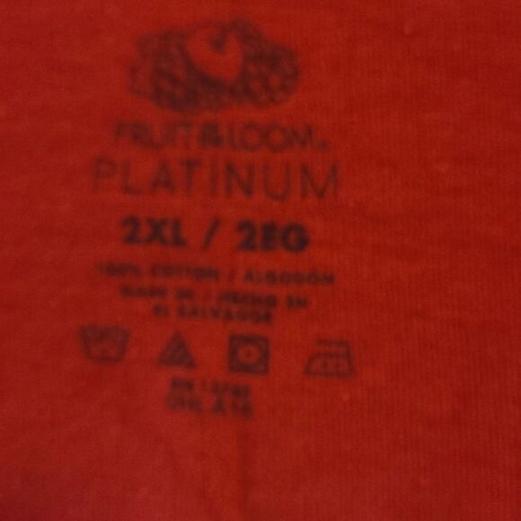FRUIT OF THE LOOM PLATINUM 2XL RED SHORT SLEEVED TEE SHIRT - Picture 3 of 3